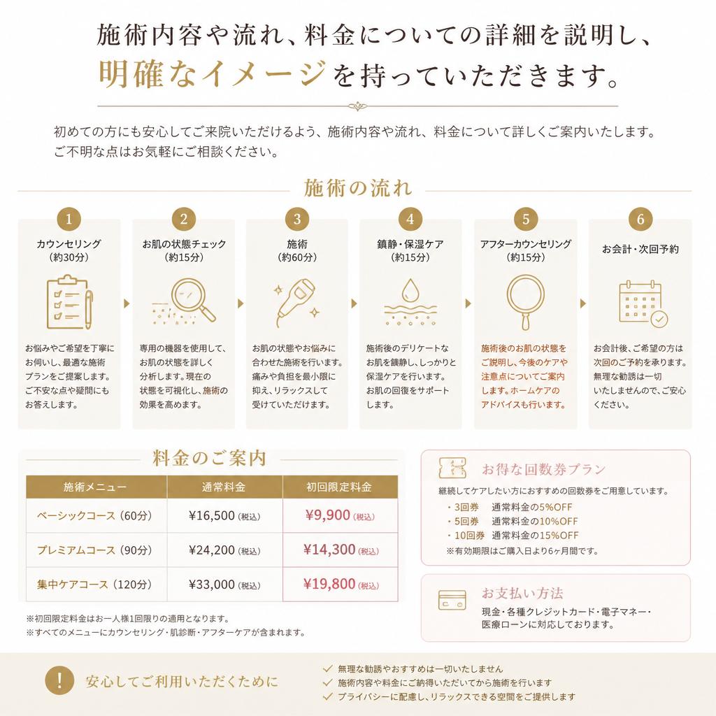 施術の流れと料金