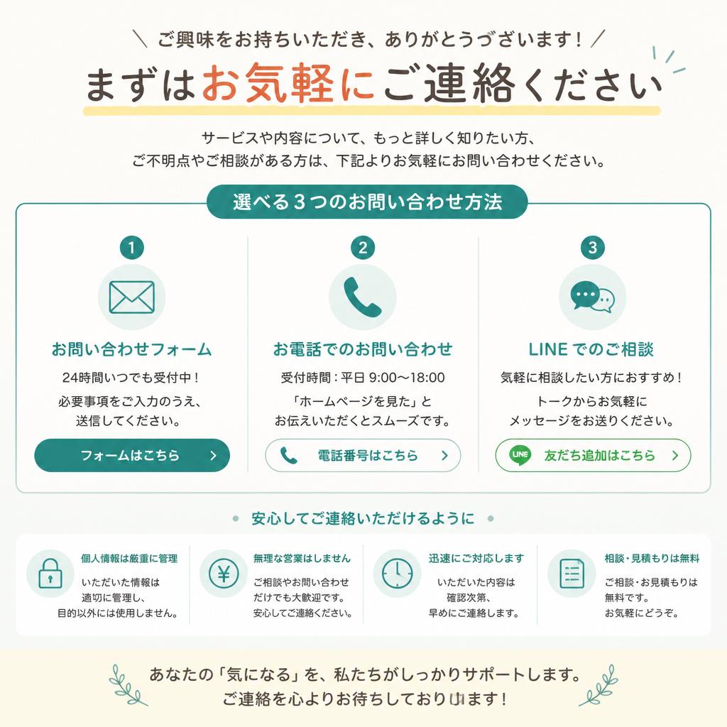 お問い合わせ・無料相談のご案内