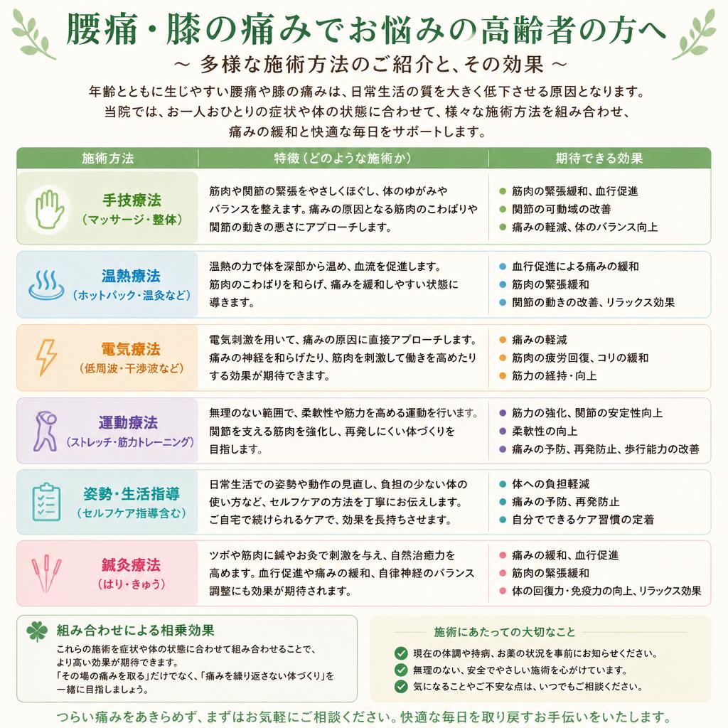 2. 高齢者のための多様な施術