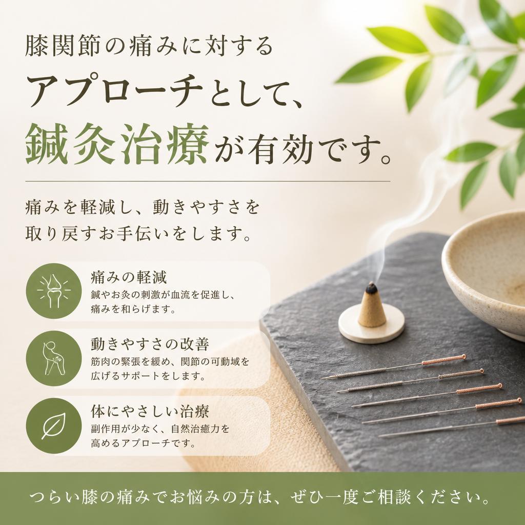 膝関節の痛みを和らげる鍼灸治療
