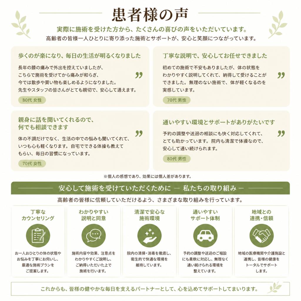 患者様の声 - 実績と信頼の証