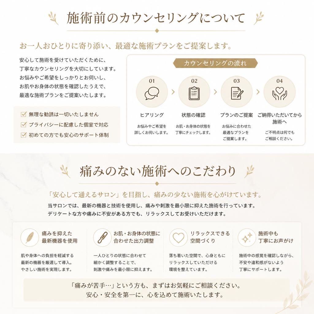 安心・安全な施術環境
