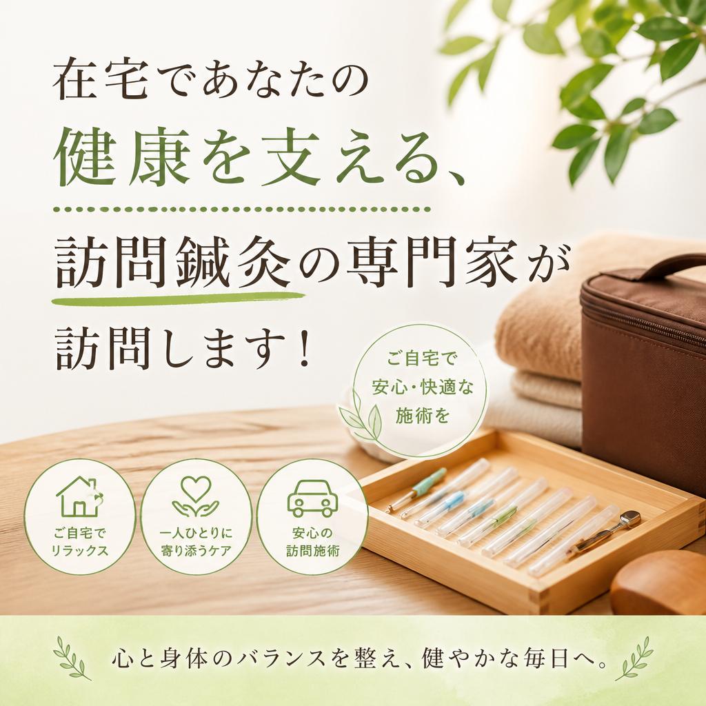 在宅であなたの健康を支える、訪問鍼灸の専門家が訪問します！