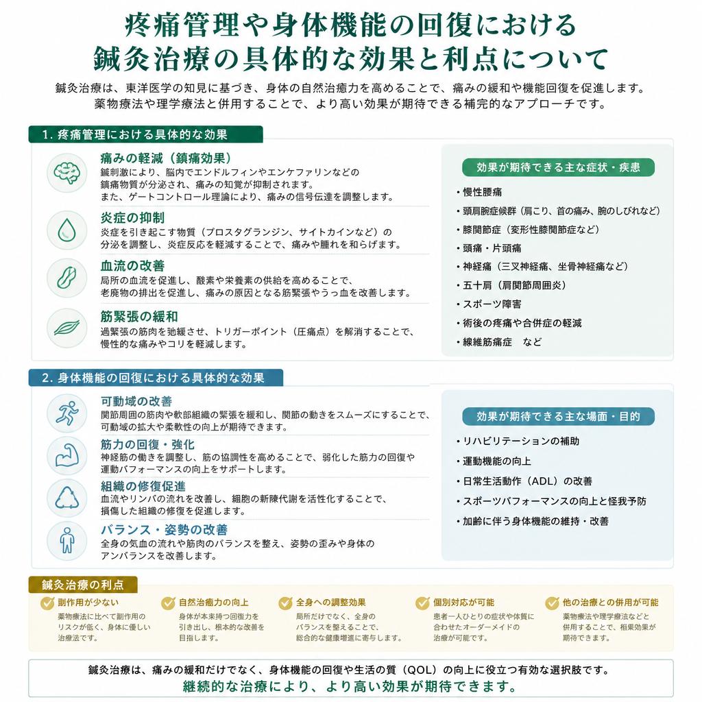 鍼灸治療がもたらす重要なメリット