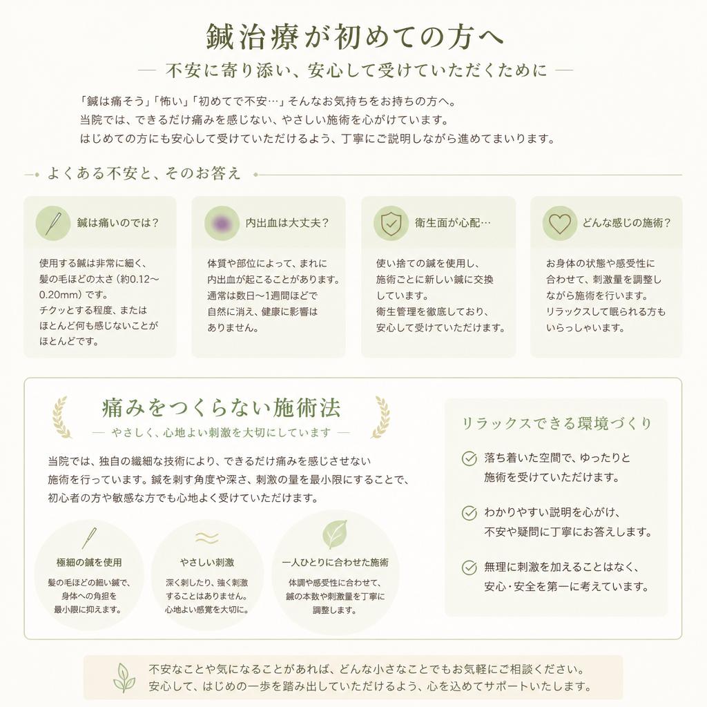 鍼の痛みと不安の解消法