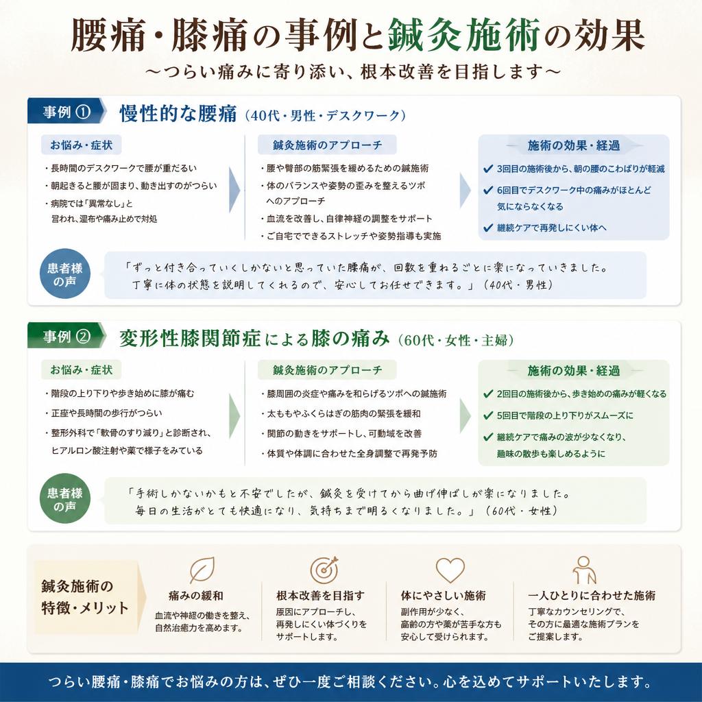 腰・膝痛対策に特化した施術